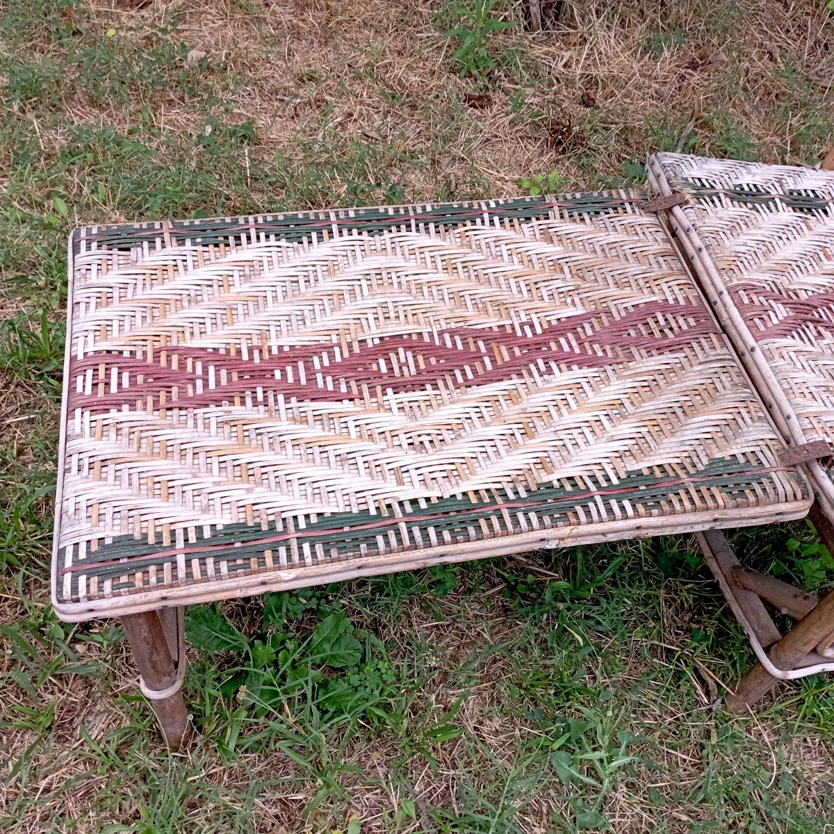 "CHAISE LONGUE " Bambou et Rotin ...1900-photo-4