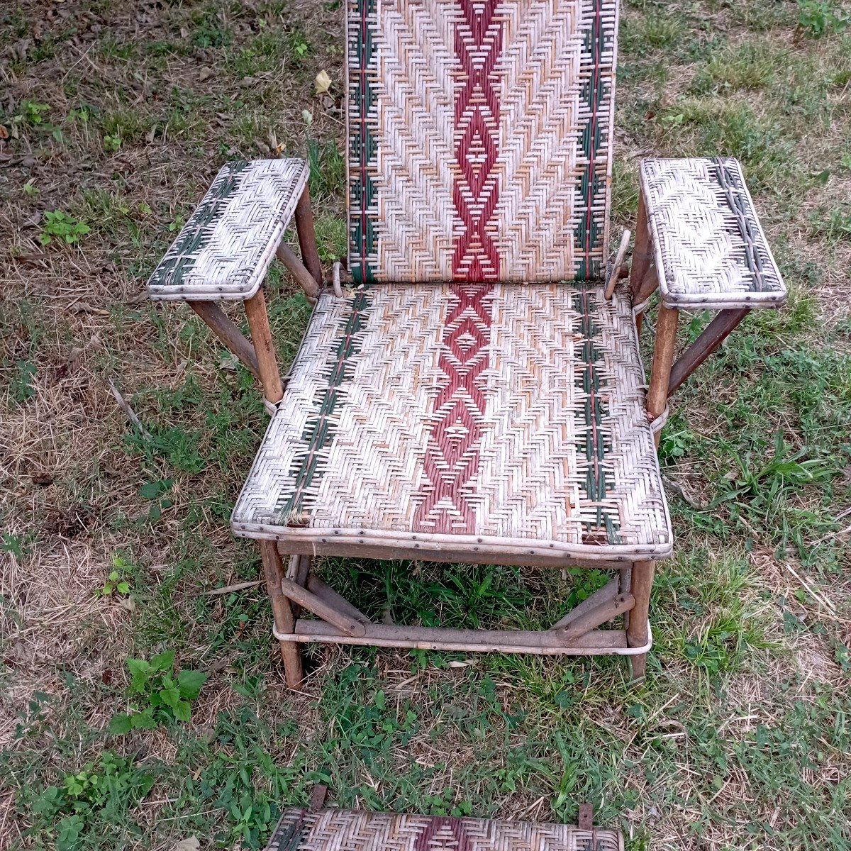 "CHAISE LONGUE " Bambou et Rotin ...1900-photo-2