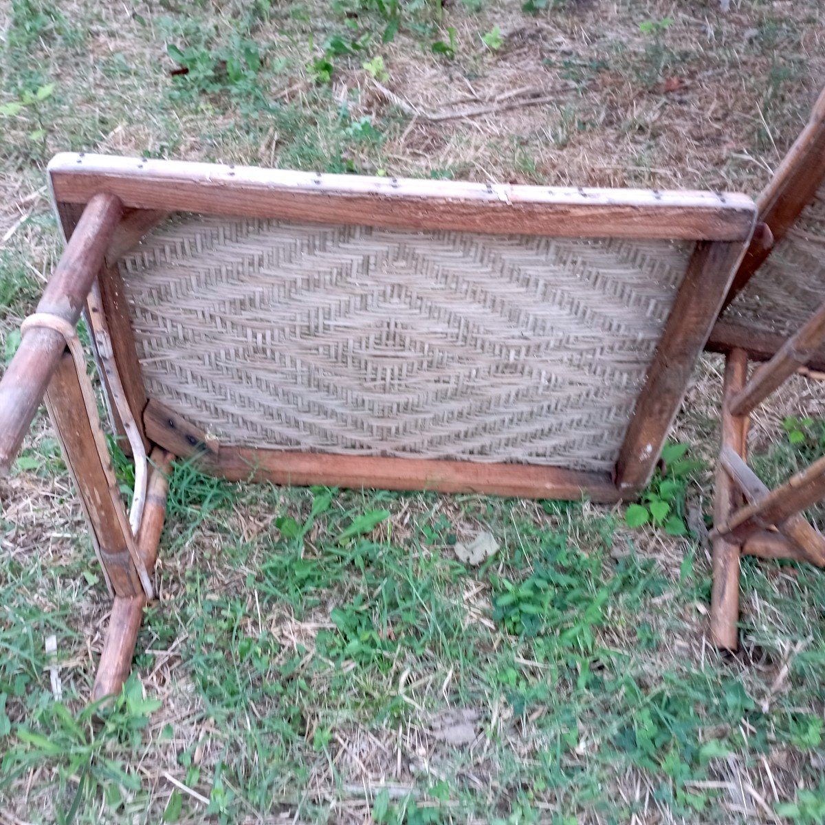 "CHAISE LONGUE " Bambou et Rotin ...1900-photo-4