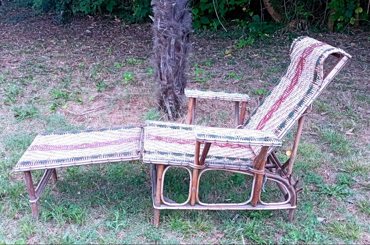 "CHAISE LONGUE " Bambou et Rotin ...1900