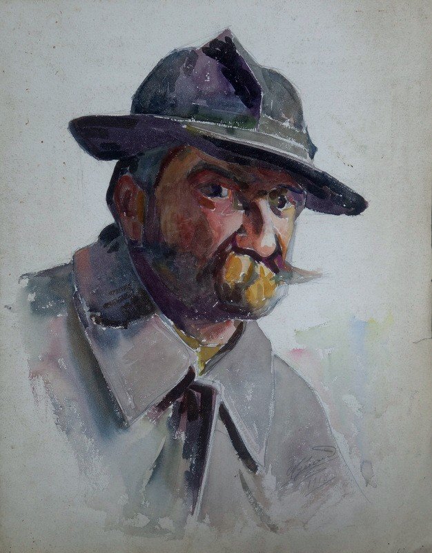 "old Moustached Man" By G.geraud ....1913