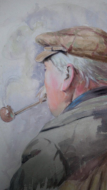 "pipe Smoker From Back" By G.geraud ...1914-photo-2