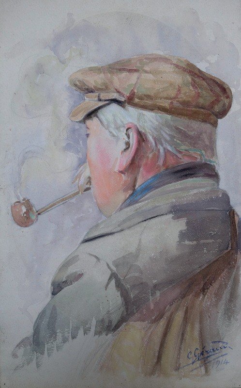 "pipe Smoker From Back" By G.geraud ...1914