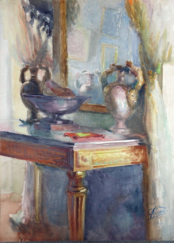 "INTERIEUR BOURGEOIS" par G.GERAUD....1914