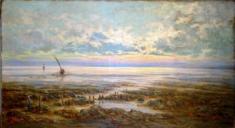 "low Tide" By Emile Deme Around 1900-photo-3