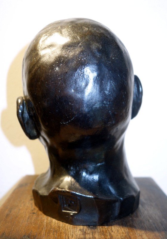 "chinese Head" Bronze By Gérard Pestarque -photo-3