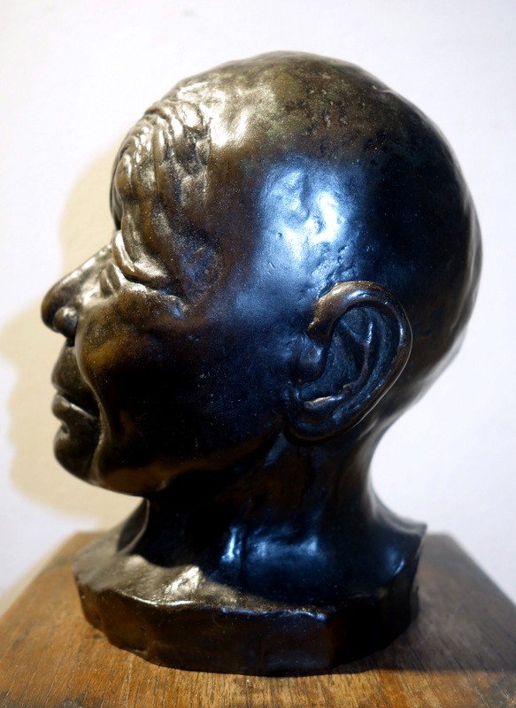 "chinese Head" Bronze By Gérard Pestarque -photo-4