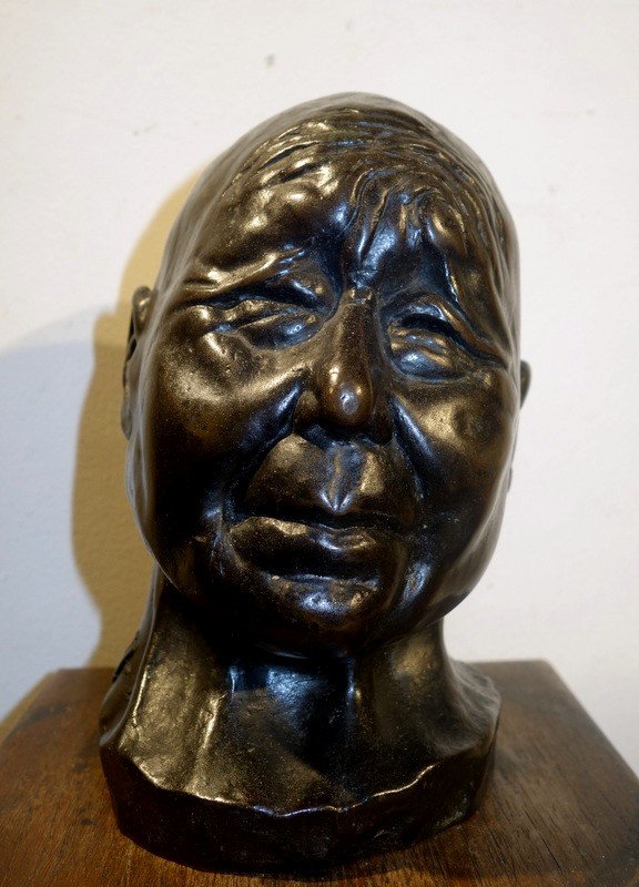 "chinese Head" Bronze By Gérard Pestarque -photo-4