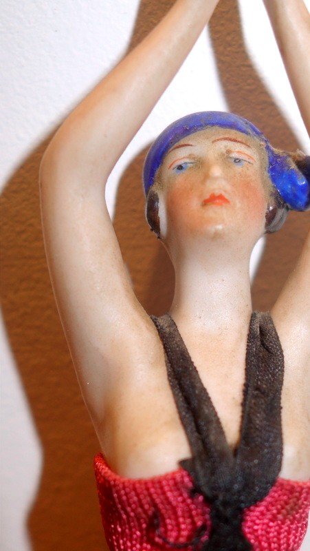 "BAIGNEUSE" Porcelaine Peinte ART DECO vers 1920/30-photo-2