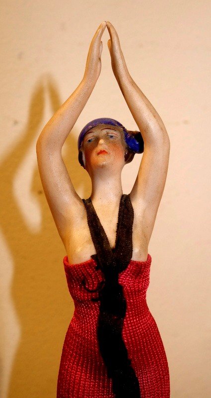 "BAIGNEUSE" Porcelaine Peinte ART DECO vers 1920/30-photo-3