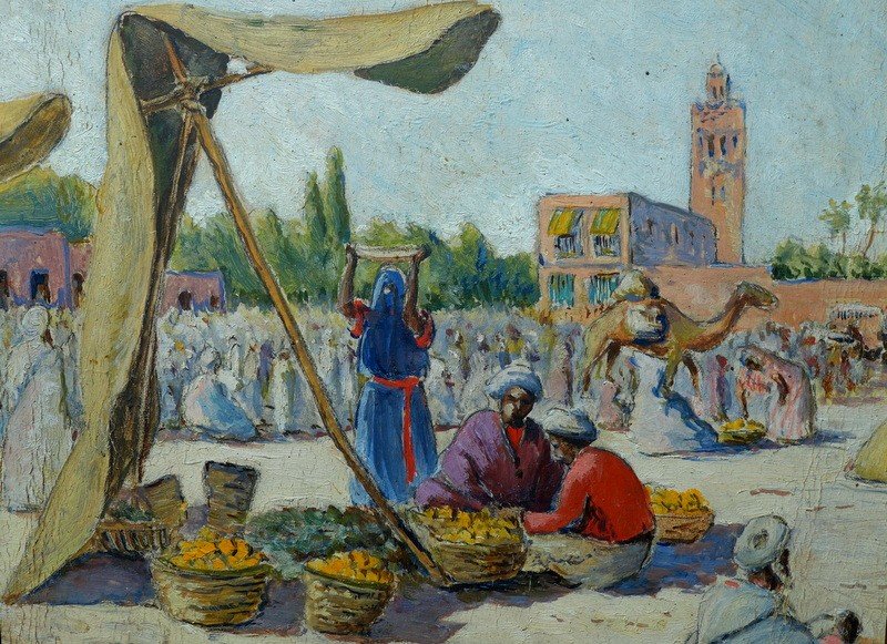 'moroccan Market' By Ch.parent Circa 1930-photo-3