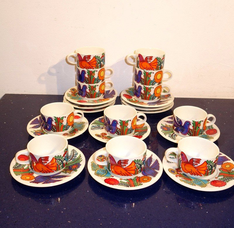 "service A Cafe Acapulco" 12 Pieces, Villeroy And Boch Circa 1970