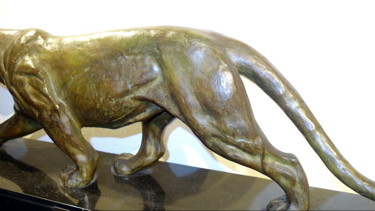 "La LIONNE" Bronze par Charles RUCHOT vers 1930-photo-1