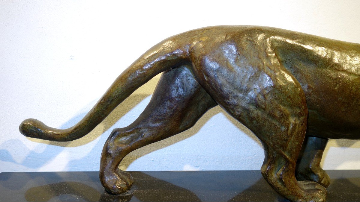 "La LIONNE" Bronze par Charles RUCHOT vers 1930-photo-4