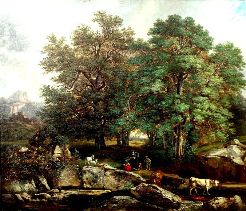 Large "pastoral Scene" By Joseph Latour Circa 1850-photo-2