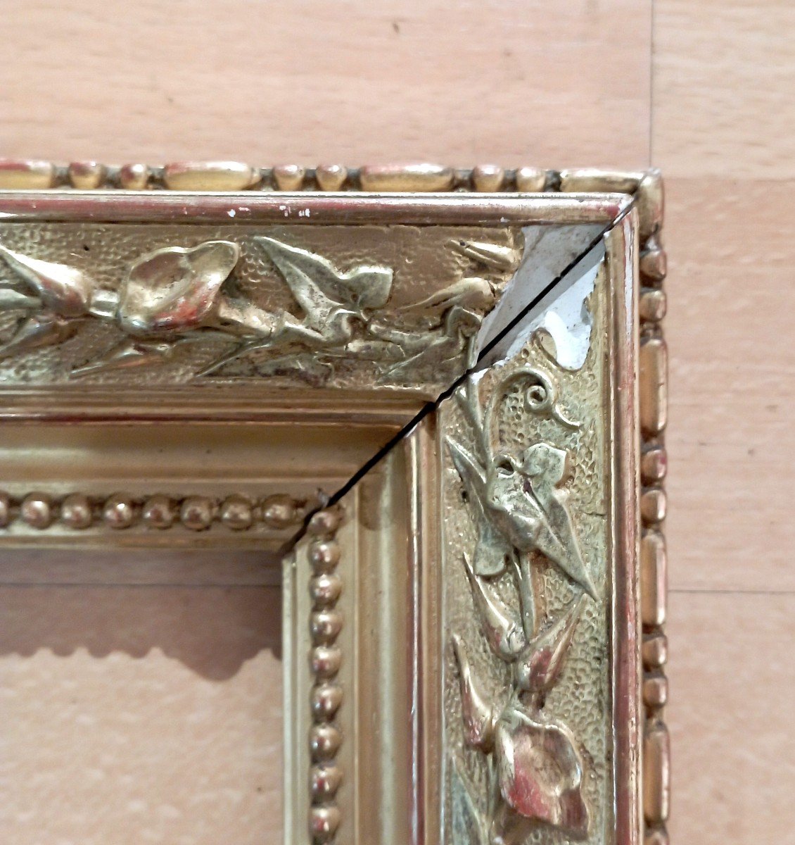 Small Art Nouveau “golden Frame” Circa 1900-photo-4