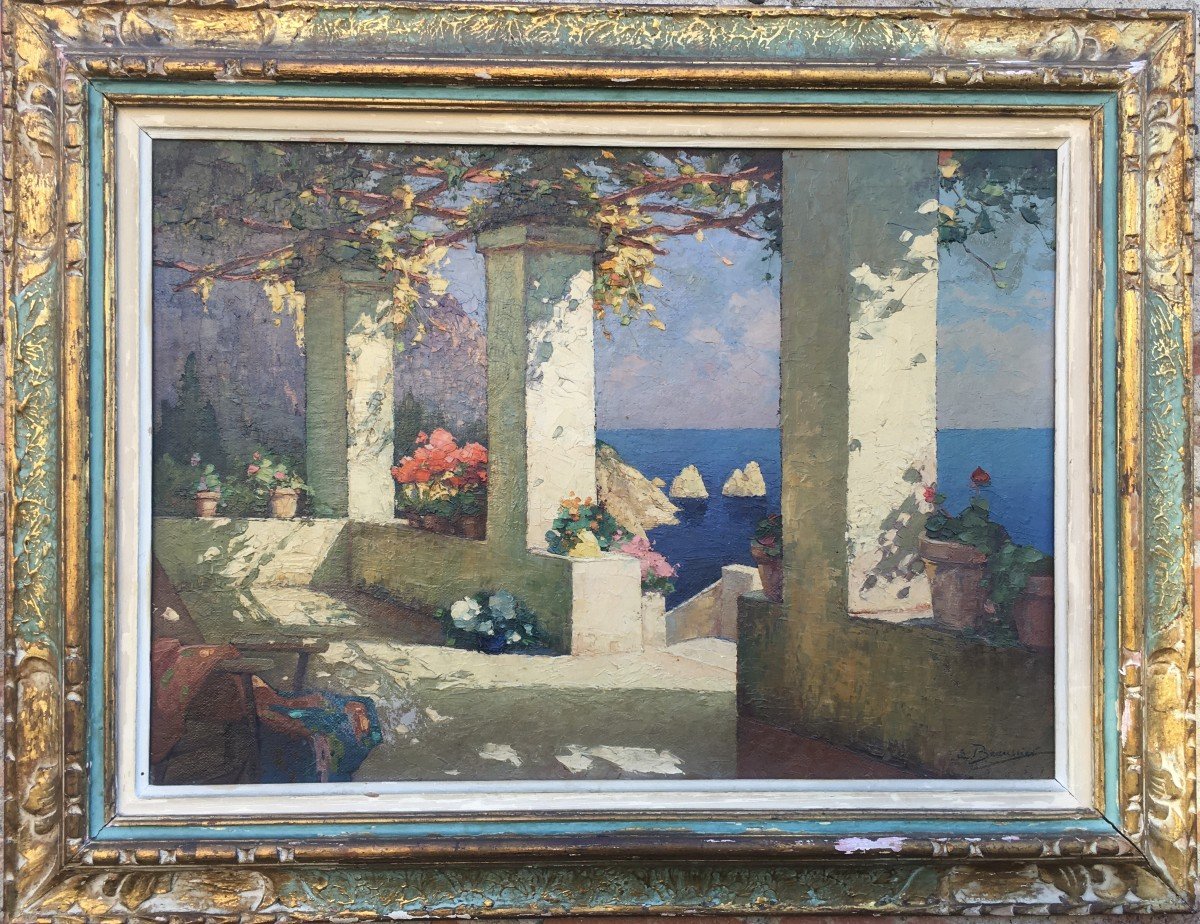 "PERGOLA a AMALFI " par Emile BEAUSSIER  vers 1920/1930