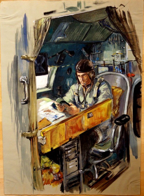 "Le NAVIGATEUR du BOMBARDIER" par Edmond VALES vers 1945