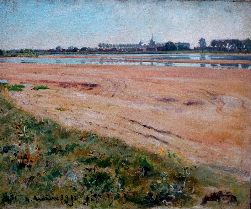 "saint Benoit" Banks Of The Loire By A.andrieux ..summer 1942