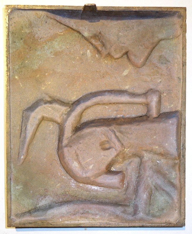 "Le CYCLISTE " Plaque de BRONZE vers 1950 (?)-photo-2