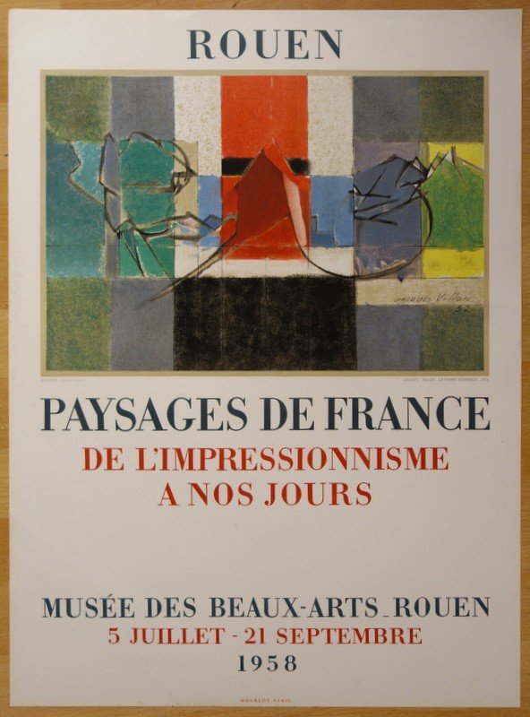 AFFICHE Musée ROUEN "Jacques VILLON"...1958...MOURLOT