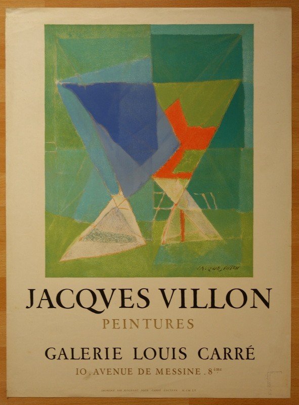 Affiche Galerie Louis CARRE "JACQUES VILLON "....1955....MOURLOT