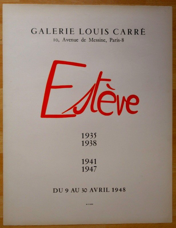 Poster Galerie Louis Carre "maurice Esteve"....1948....mourlot Brothers