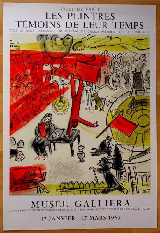 Affiche  "Marc CHAGALL" Musée GALLIERA 1963..MOURLOT