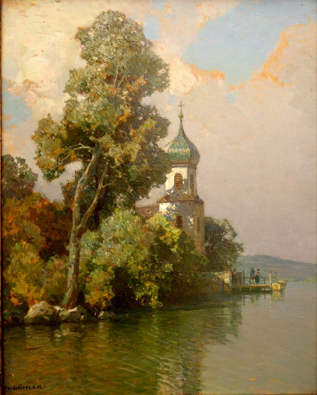 "kirchlein In Oberbayern" By Hermann Gohler (german) Circa 1930-photo-2