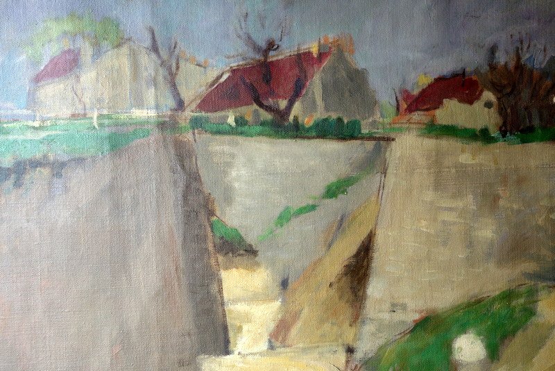 "landscape" By Arturo Tejero ... Living Room Painting From 1950-photo-2