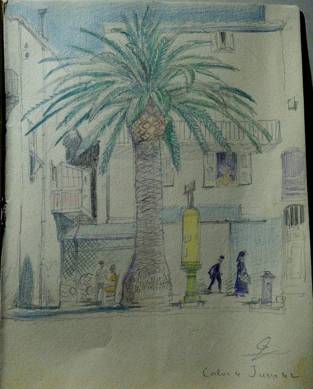 "CALVI" 6 Dessins de Gustave ALAUX...CORSE 1942-photo-2