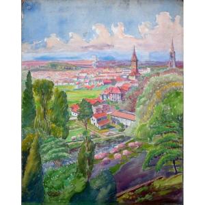 "town Of Tarn And Garonne (?)" By G.geraud Around 1914