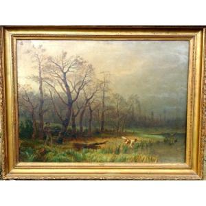 "the Duck Hunter" Large Painting Circa 1890/1900