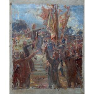 "the Oath" Study By Henri Bonis (attributed) Circa 1890/1900