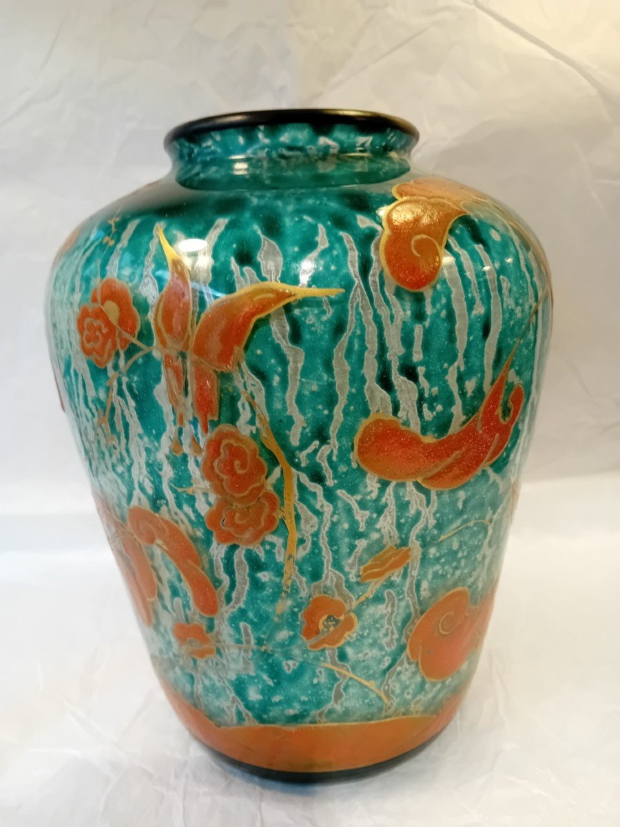 Marcel Goupy Enameled Glass Vase-photo-2