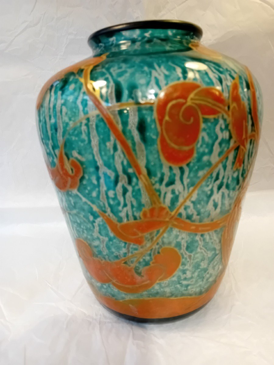 Marcel Goupy Enameled Glass Vase-photo-3