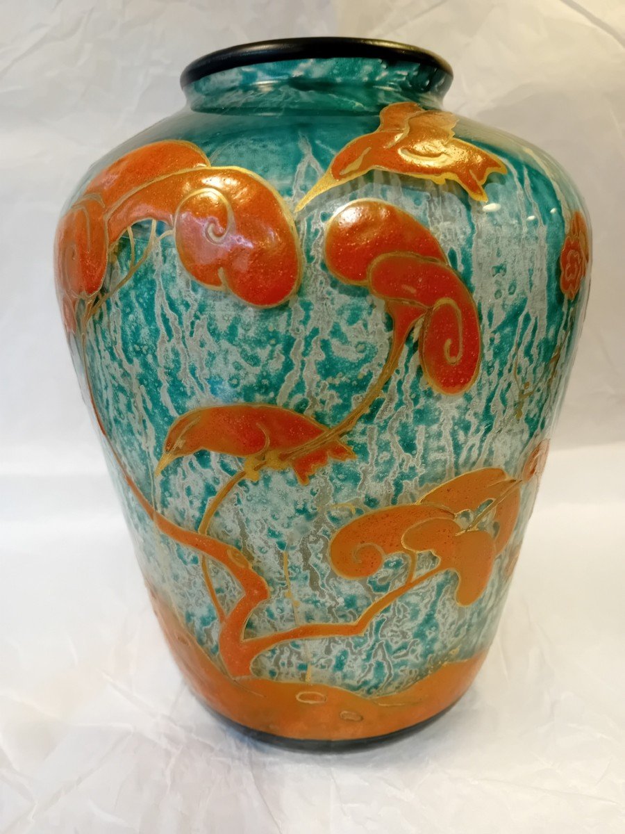 Marcel Goupy Enameled Glass Vase