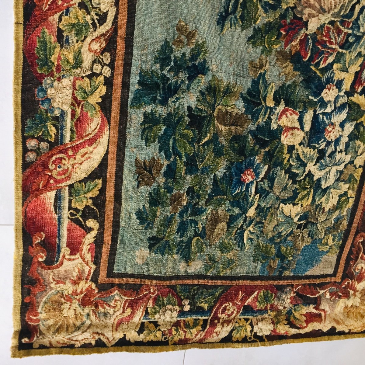 Beautiful Aubusson Tapestry. Door 18th Century-photo-4