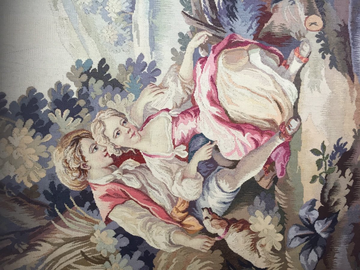 Aubusson Tapestry Gallant Scene -photo-3