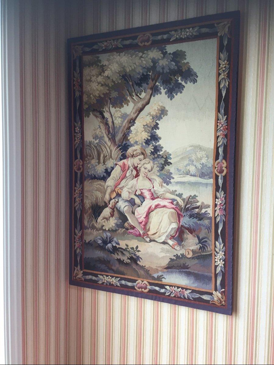 Aubusson Tapestry Gallant Scene 