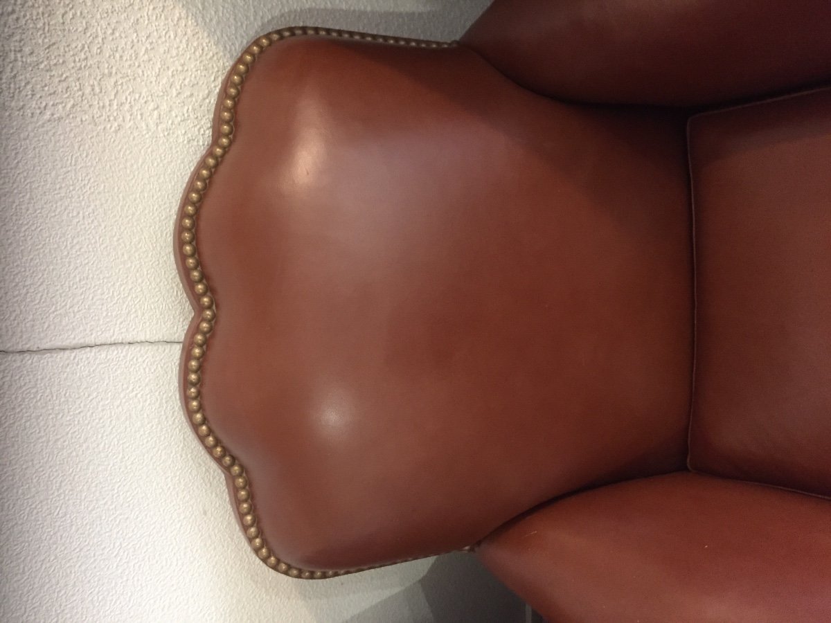 Pair Of Leather Club Armchairs-photo-2