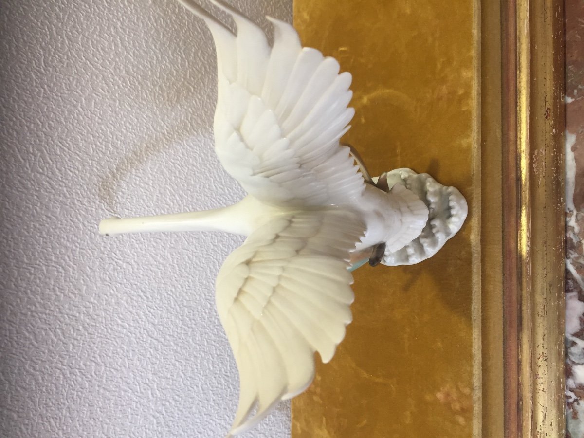 Swan Porcelain Figurine Manufacture M. H. Friitz - Roséth-photo-2