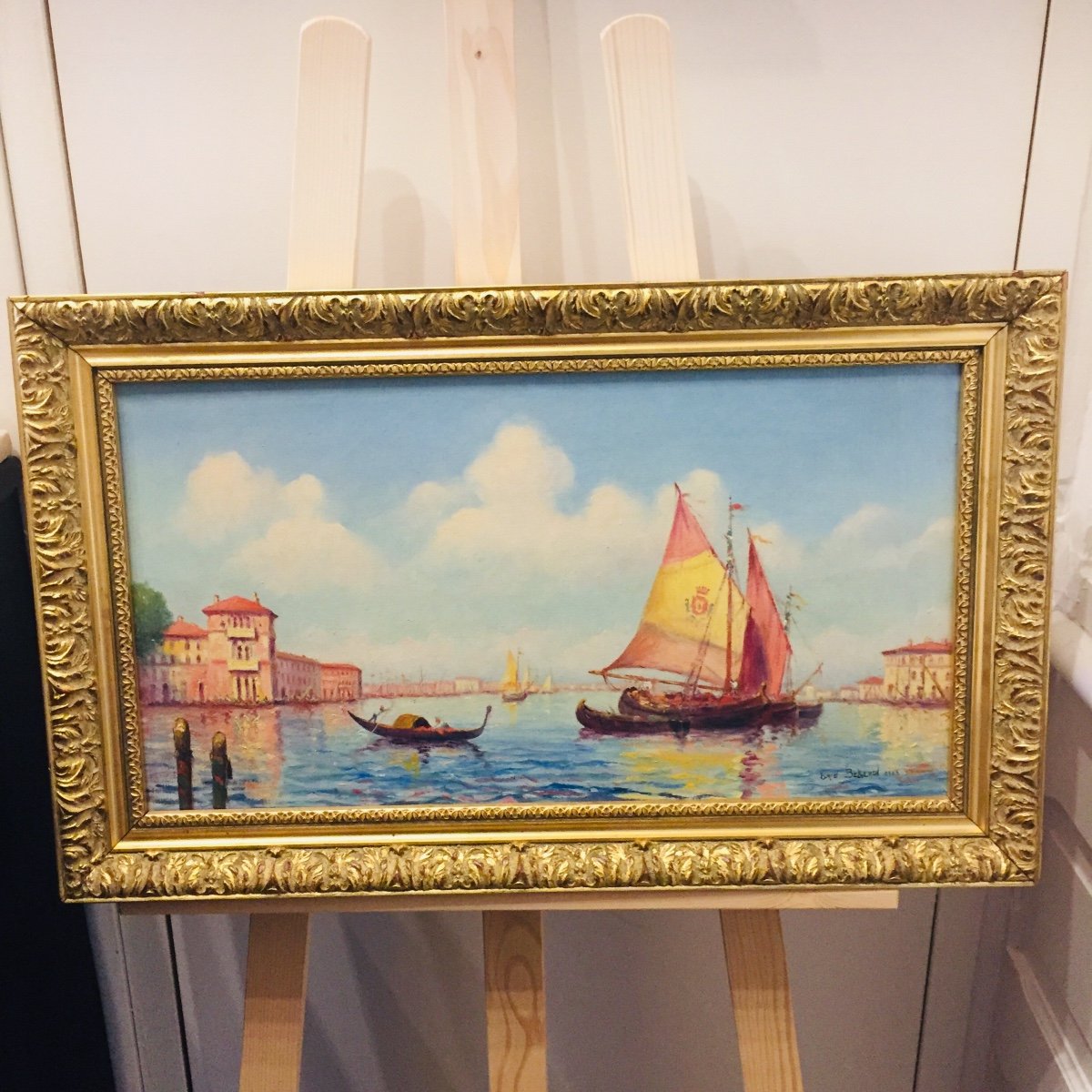 Hst Painting View Of Venice Signed 