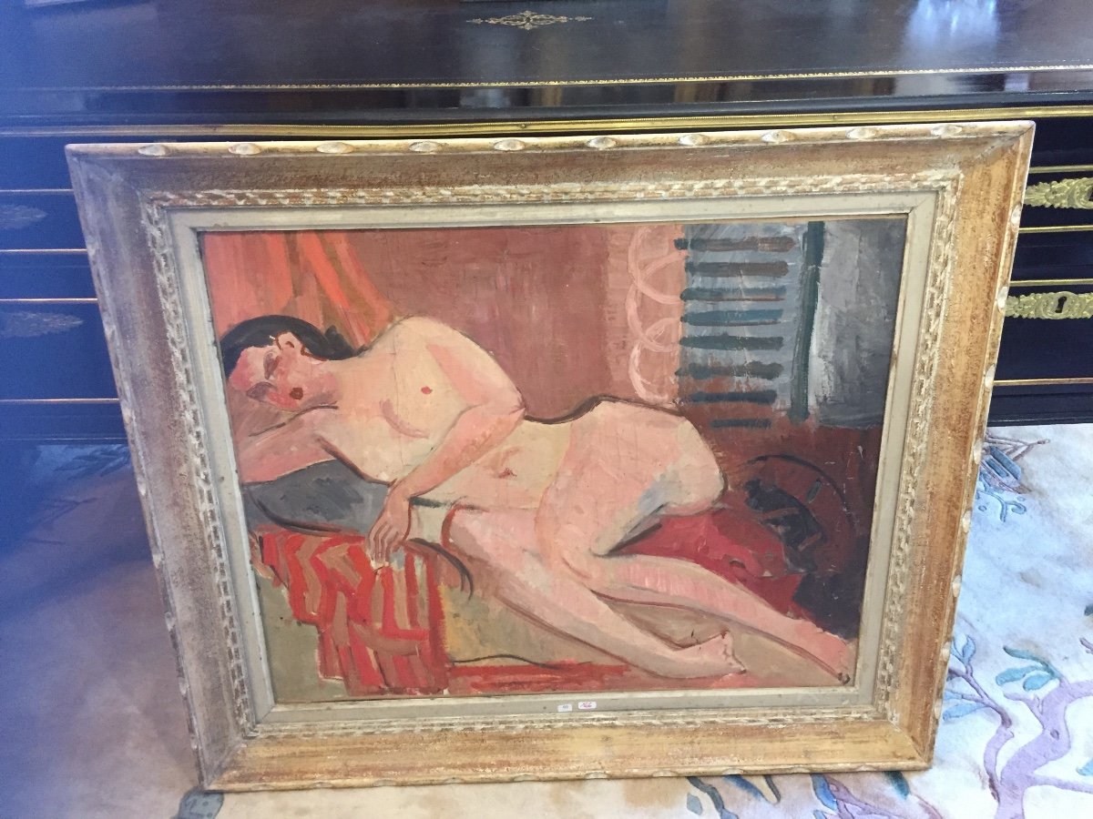 Oil Painting On Canvas Lying Nude 