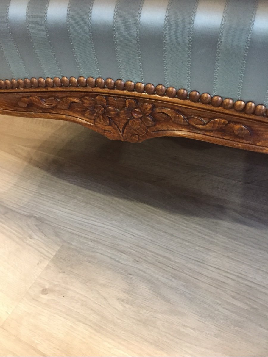 Belle Banquette De Style Louis XV En Bois Naturel -photo-2