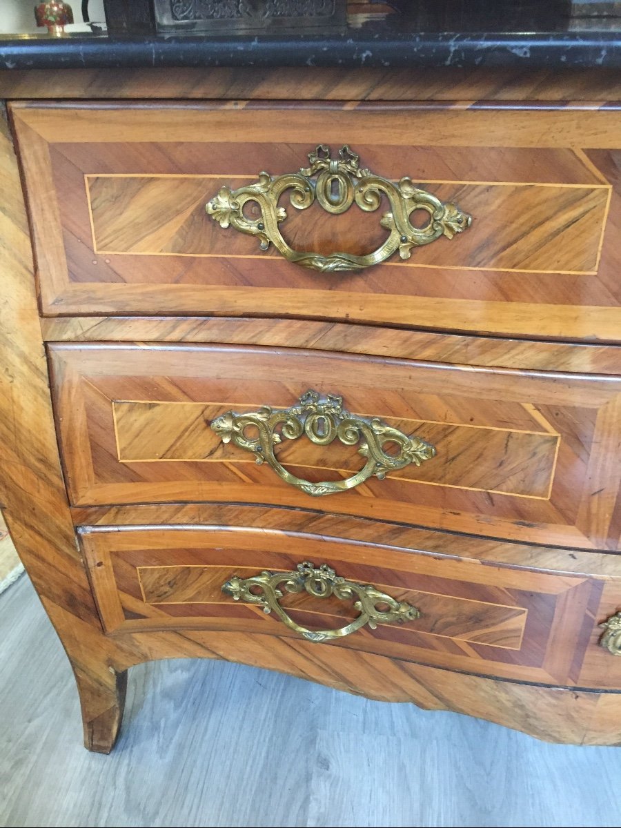 Belle Commode En Marqueterie époque Louis XV -photo-4