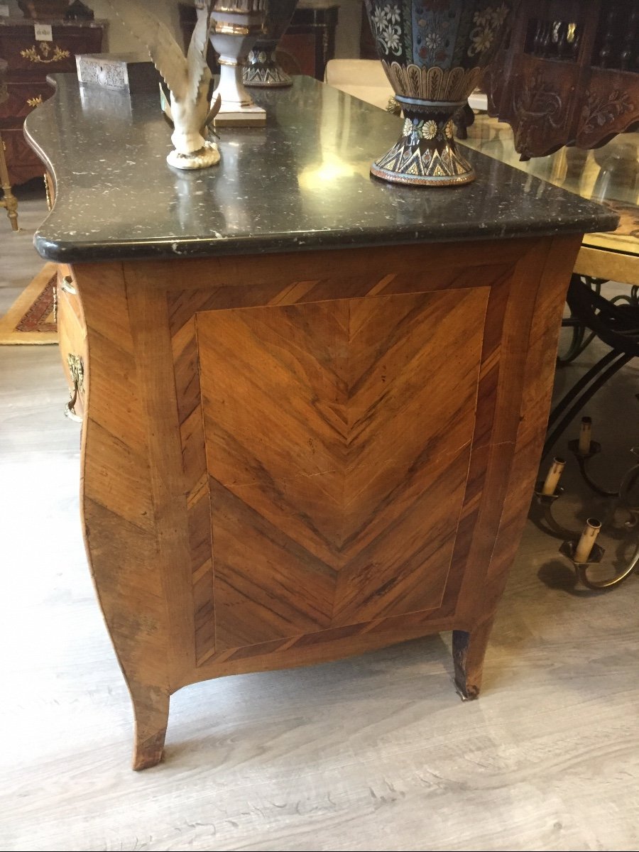 Belle Commode En Marqueterie époque Louis XV -photo-2