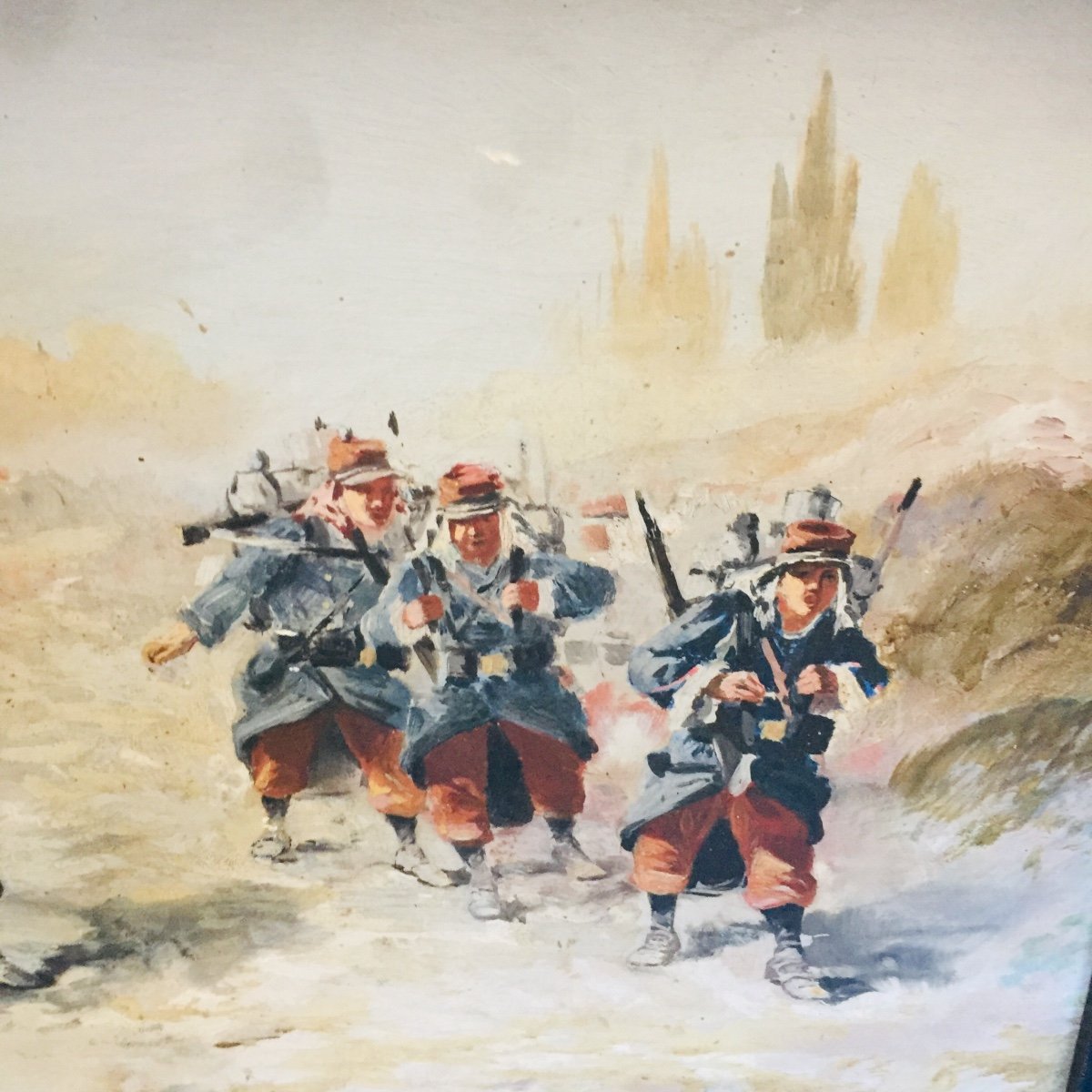 Oil Painting On Panel Regiment Signed And Dated 1904-photo-2