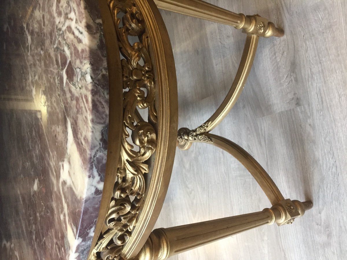 Louis XVI Style Gilded Wood Center Table -photo-2