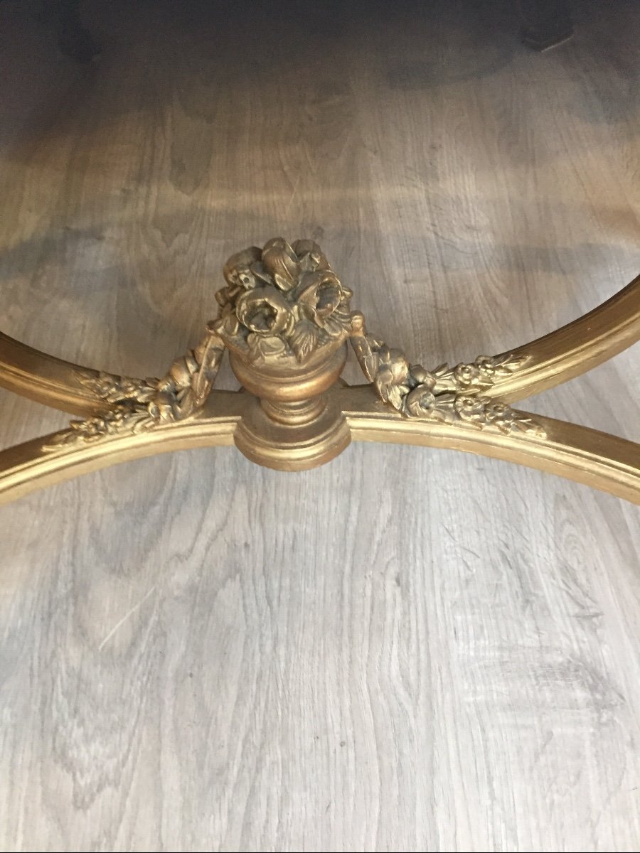 Louis XVI Style Gilded Wood Center Table -photo-1